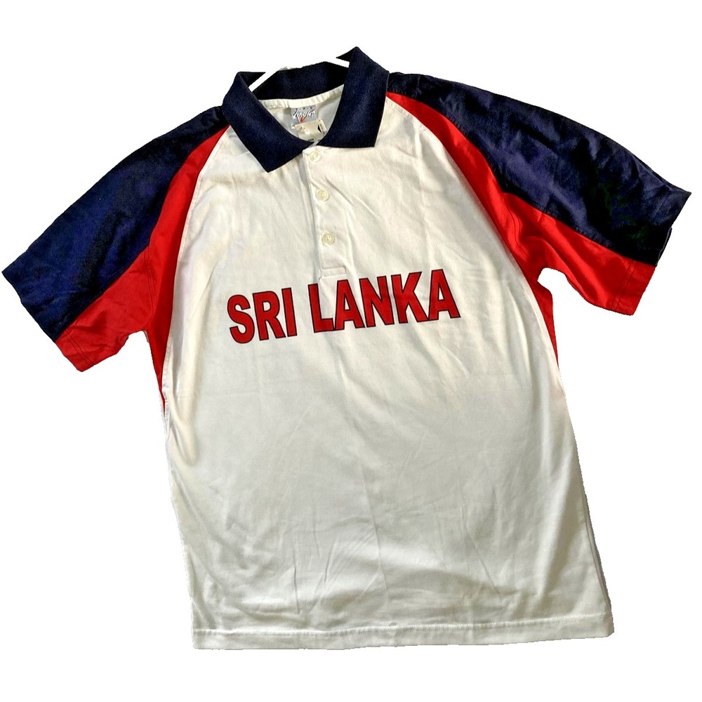 Sri Lanka Polo Shirt Men M Cricket Graphic Souvenir Travel The Line Up NWT